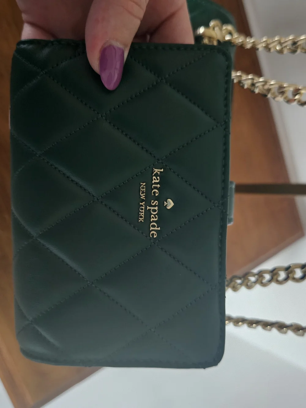 Kate Spade Emerald Quilted Leather Chain Shoulder Bag